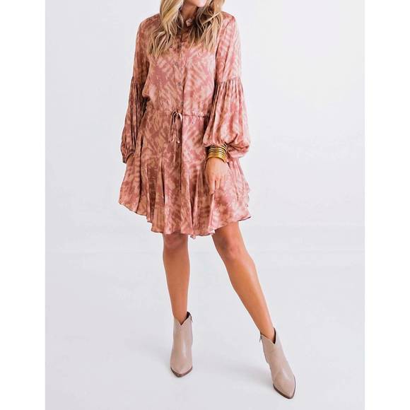 NEW KARLIE button tie dress in tie dye - Picture 2 of 3